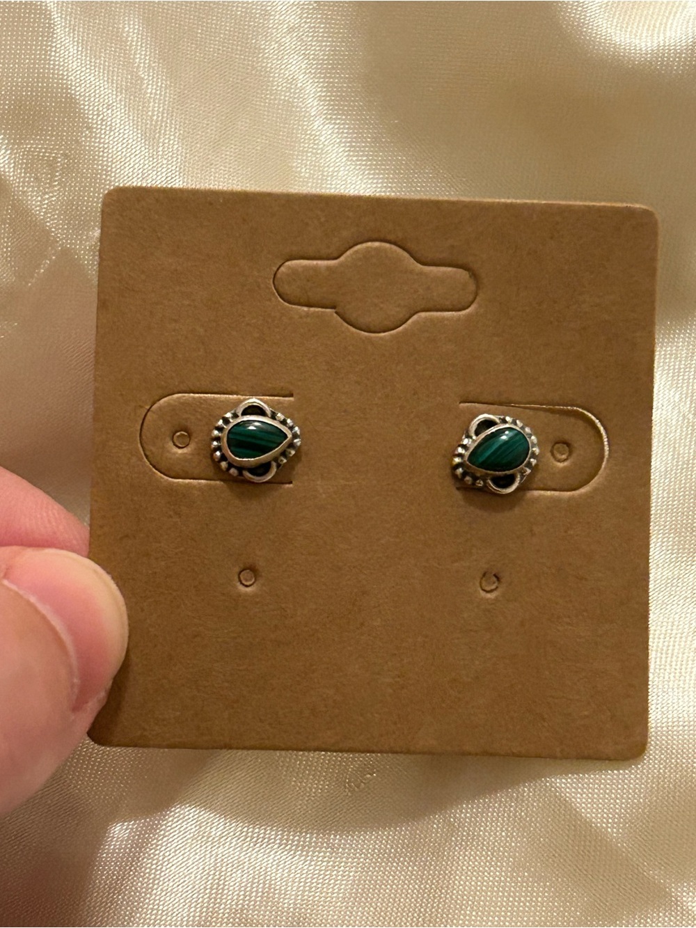 Tiny Machite Sterling silver Stud Earrings